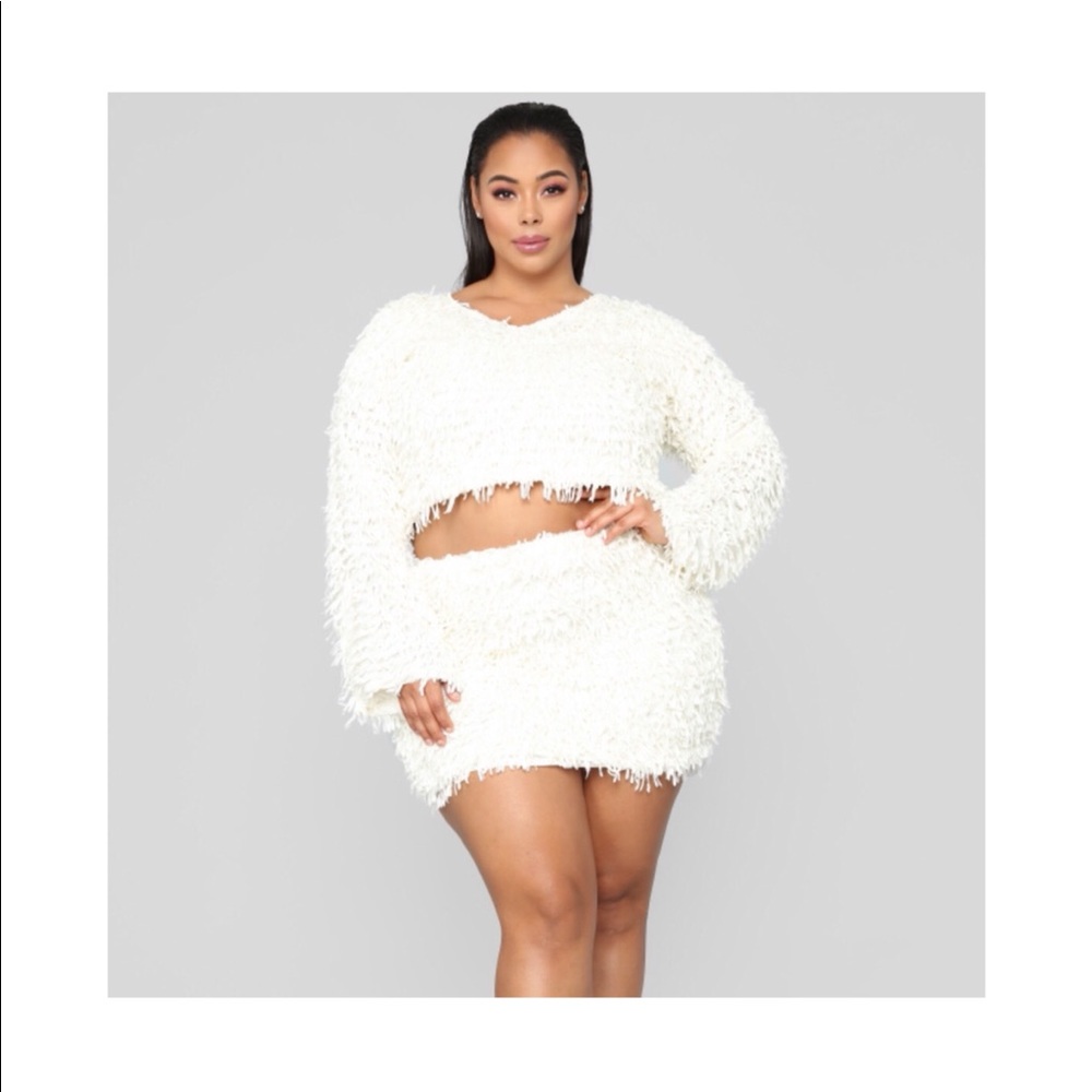 SOLD - FashionNova Fringe White Co-ord